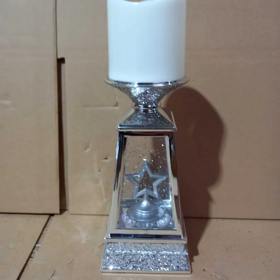 JULIEN MACDONALD FLAMELESS CANDLE HOLDER WITH SWIRLING GLITTER