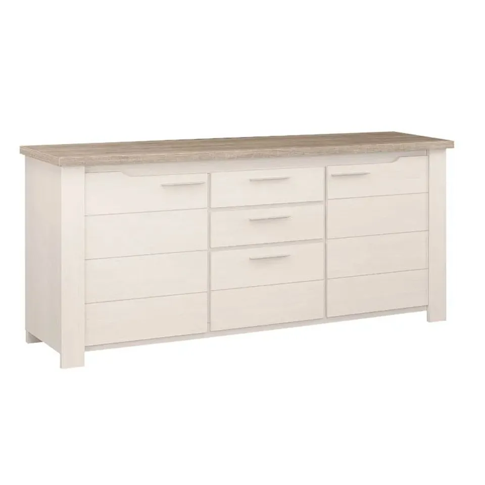 BOXED MAKRIS 200CM WIDE 3 DRAWER SIDEBOARD (3 BOXES)