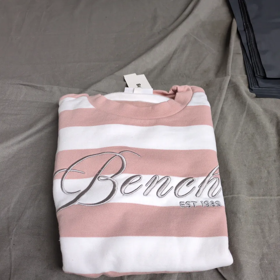 BENCH PINK & WHITE STRIPED JUMPER – UK 8 (EU 36) XS