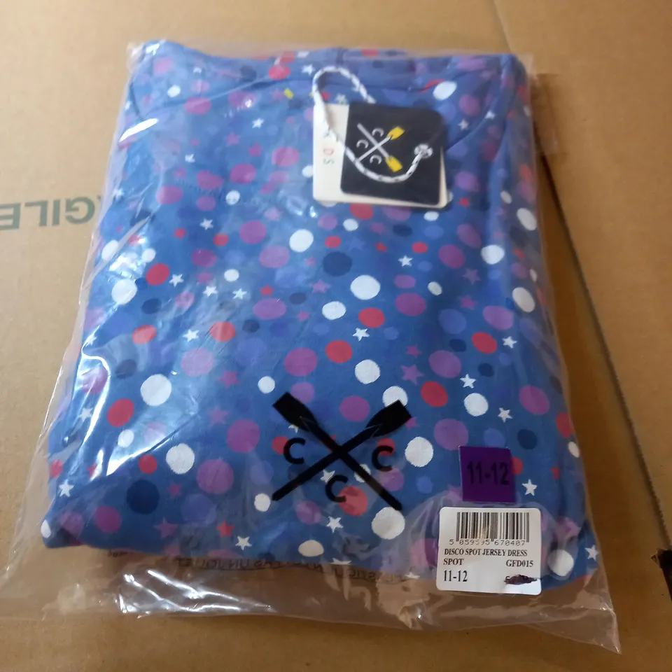 CREW COMPANY CLOTHING DISCO SPOT JERSEY DRESS - SIZE 11-12 YEARS