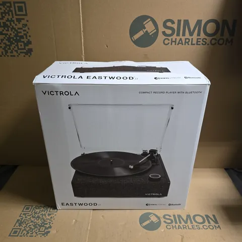 BOXED VICTROLA EASTWOOD II BLACK BLUETOOTH TURNTABLE 