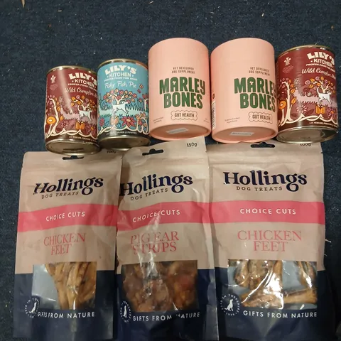 ASSORTED PET FOOD & TREATS BUNDLE – DOG TINS, DOG TREATS & BIRD SEED MIX