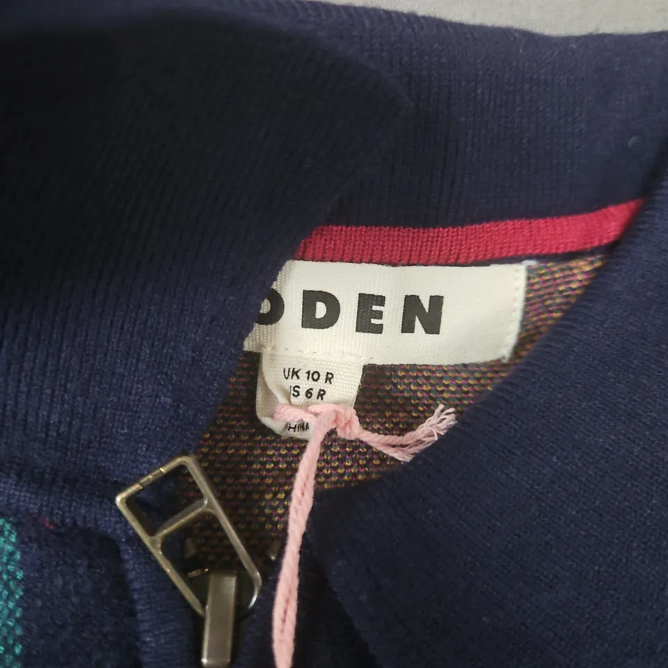 BODEN PLAID KNIT DRESS – NAVY, GREEN & PINK, UK 10R