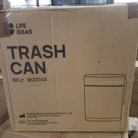BOXED LIFE IDEAS TRASH CAN - WHITE/BLACK