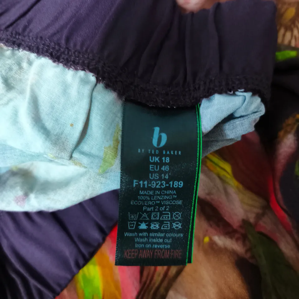 TED BAKER FLORAL SATIN TROUSERS SIZE 18