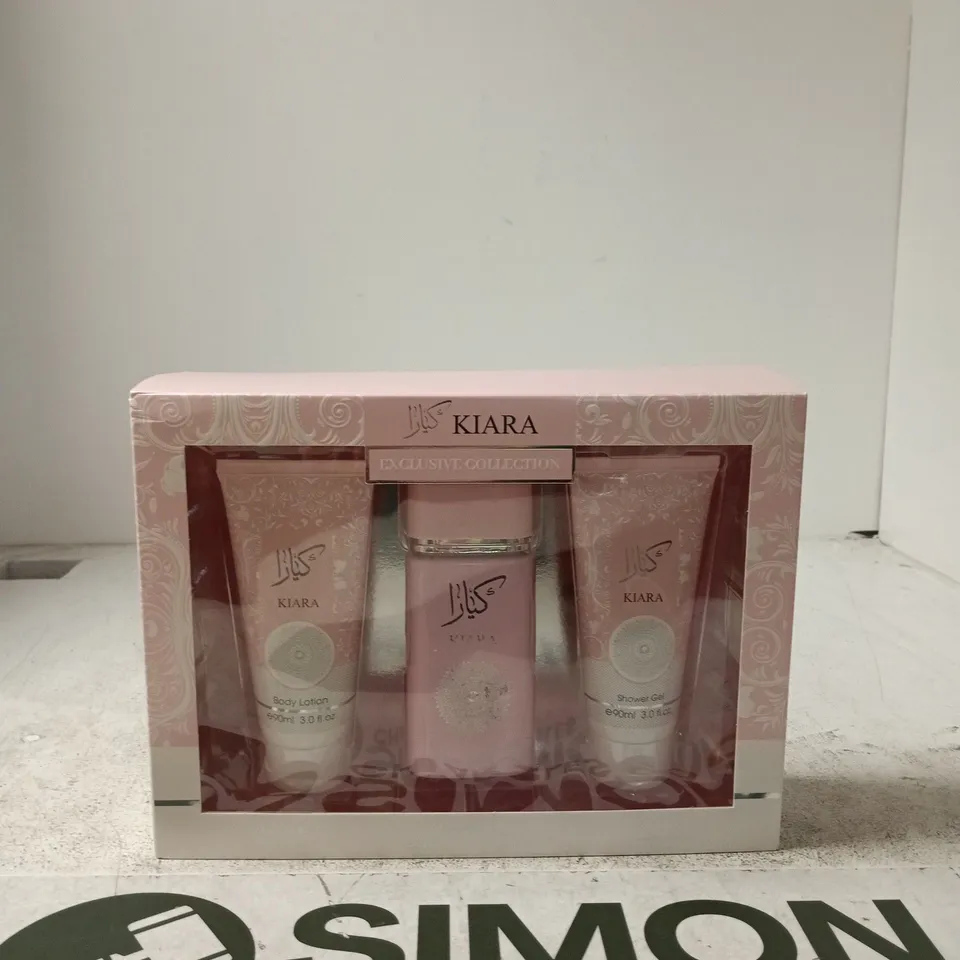 KIARA EXCLUSIVE COLLECTION GIFT SET (BODY LOTION, SHOWER GEL & FRAGRANCE) – PINK BOX