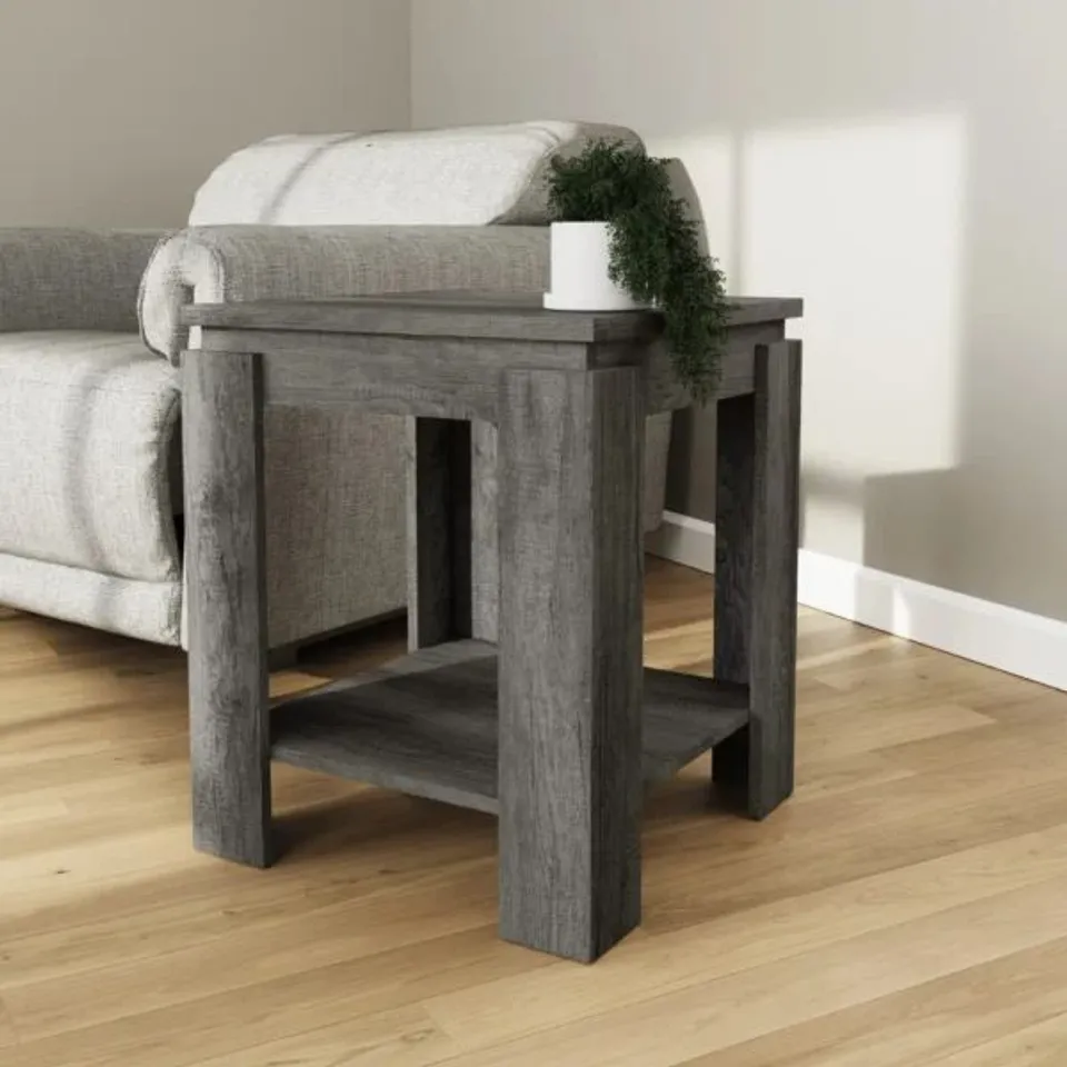 BOXED GFW CANYON CHARCOAL GREY LAMP TABLE - (1 BOX)