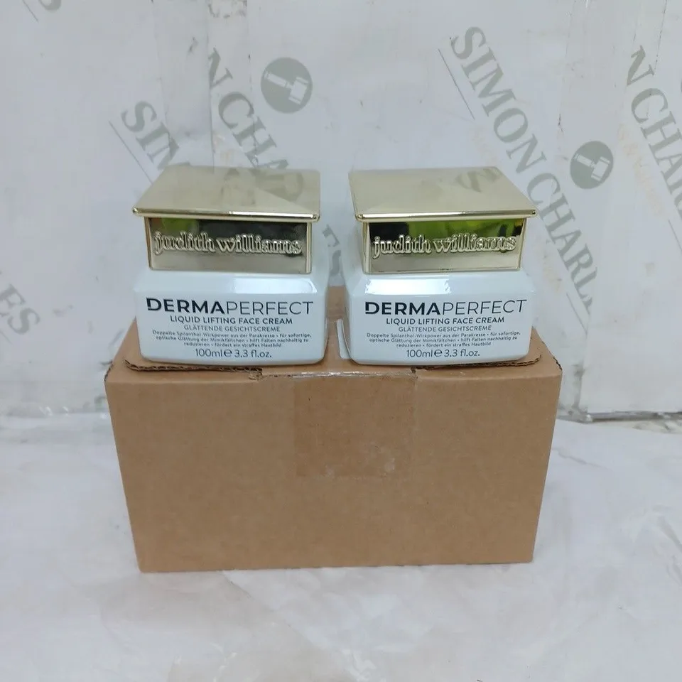 LOT OF 2 JUDITH WILLIAMS DERMA PERFECT LIQUID LIFTING FACE CREAM 100ML