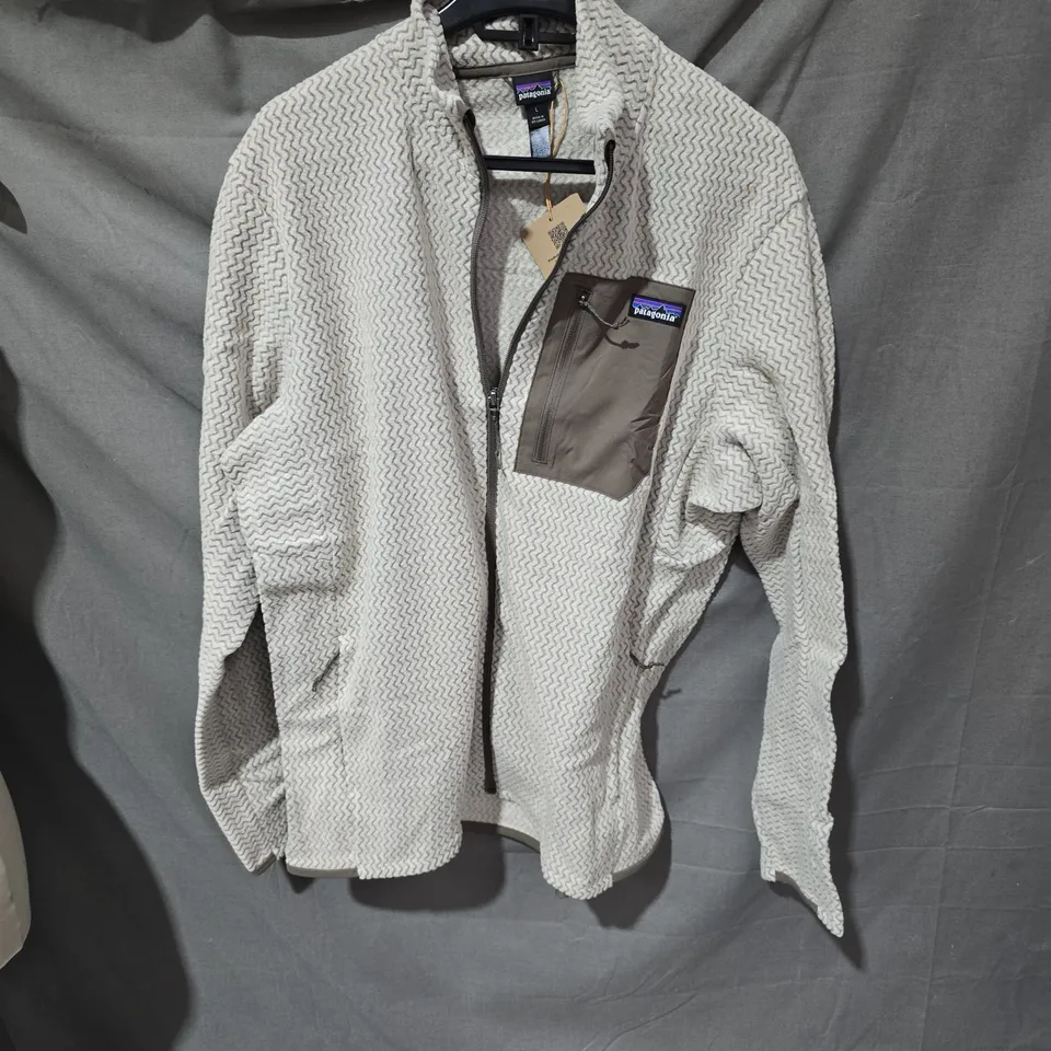PATAGONIA MEN'S R1 AIR JACKET – GREY FLEECE, ZIP-FRONT, SIZE L