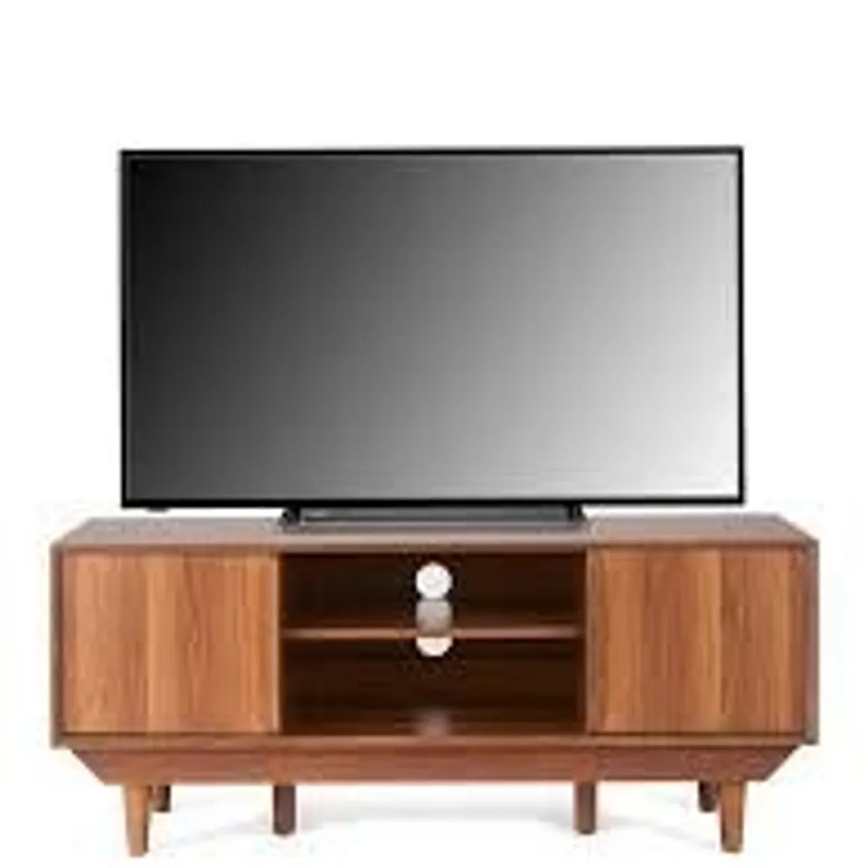 BOXED MARCEL TV UNIT FITS UP TO 50" TV  IN WALNUT - 1OF1