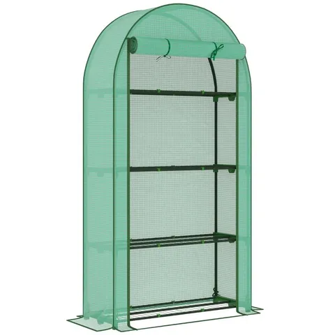 BOXED OUTSUNNY FOUR SHELF MINI GREENHOUSE - GREEN (1 BOX)
