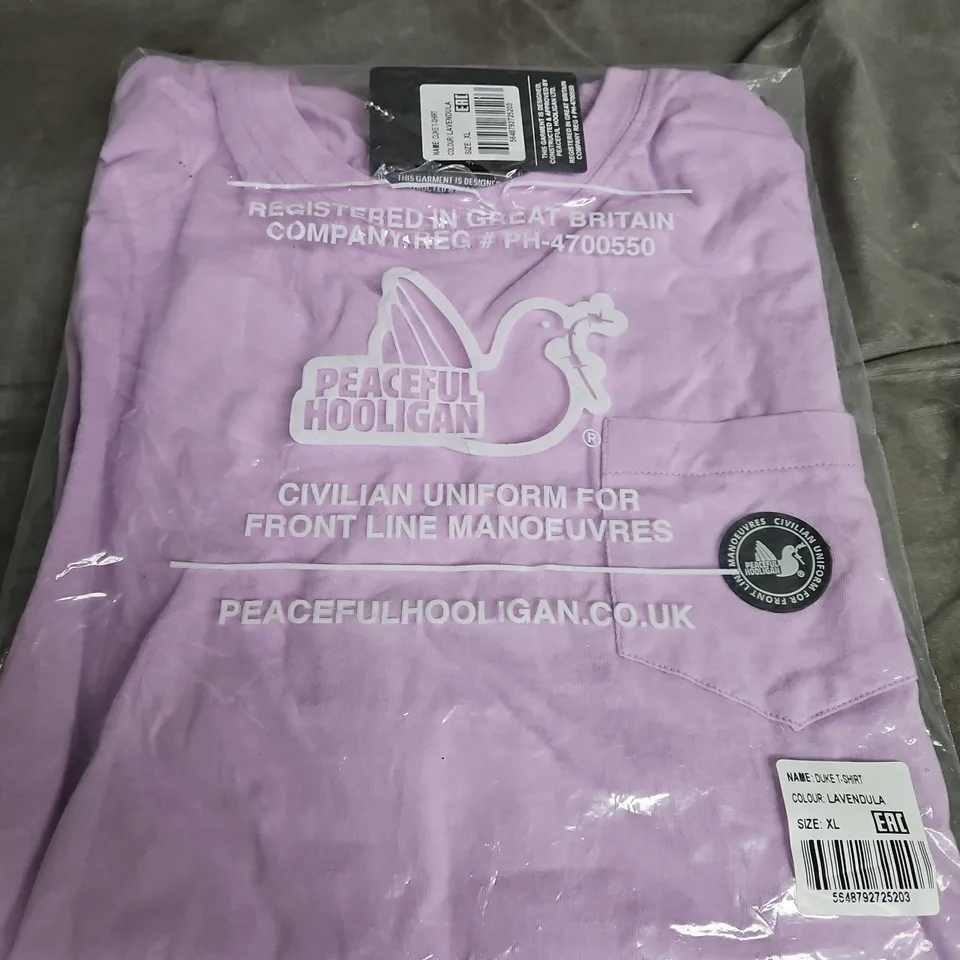 Peaceful Hooligan Duke T-Shirt – Lavender (XL)