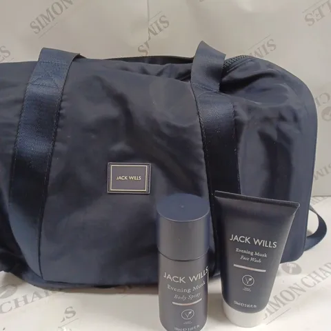 JACK WILLS MENS EVENING SKINCARE SET & DUFFEL BAG 