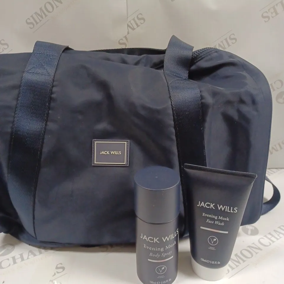 JACK WILLS MENS EVENING SKINCARE SET & DUFFEL BAG 