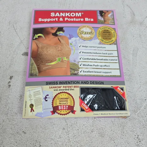 BOXED SANKOM SUPPORT & POSTURE BRA IN BLACK - S-M