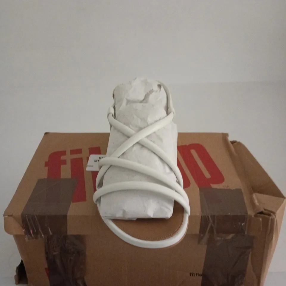 FITFLOP GRACIE LEATHER STRAP SANDALS WHITE UK 3 BOXED