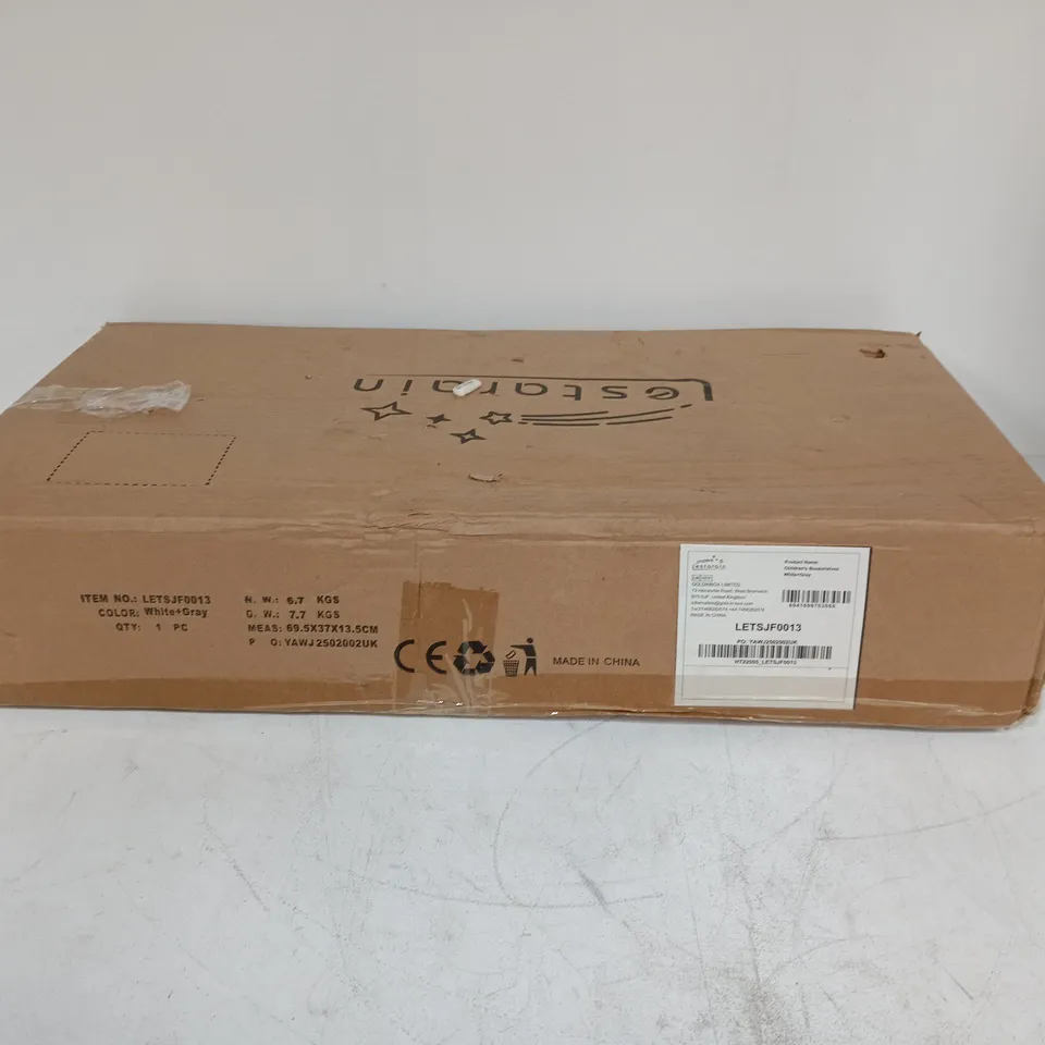 BOXED ESTARAIN CHILDRENS BOOKCASE IN WHITE & GREY - 1OF1