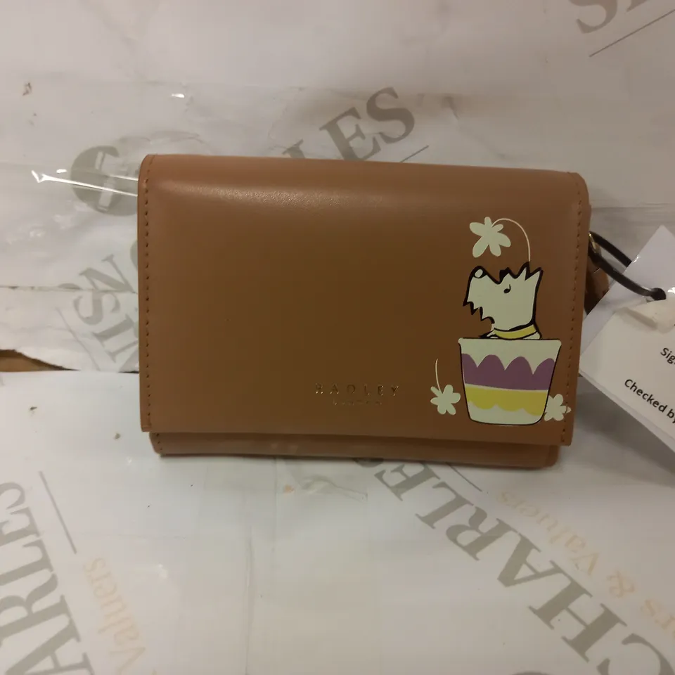 RADLEY LONDON PURSE WITH DOG DESIGN ON FLAP (BROWN)
