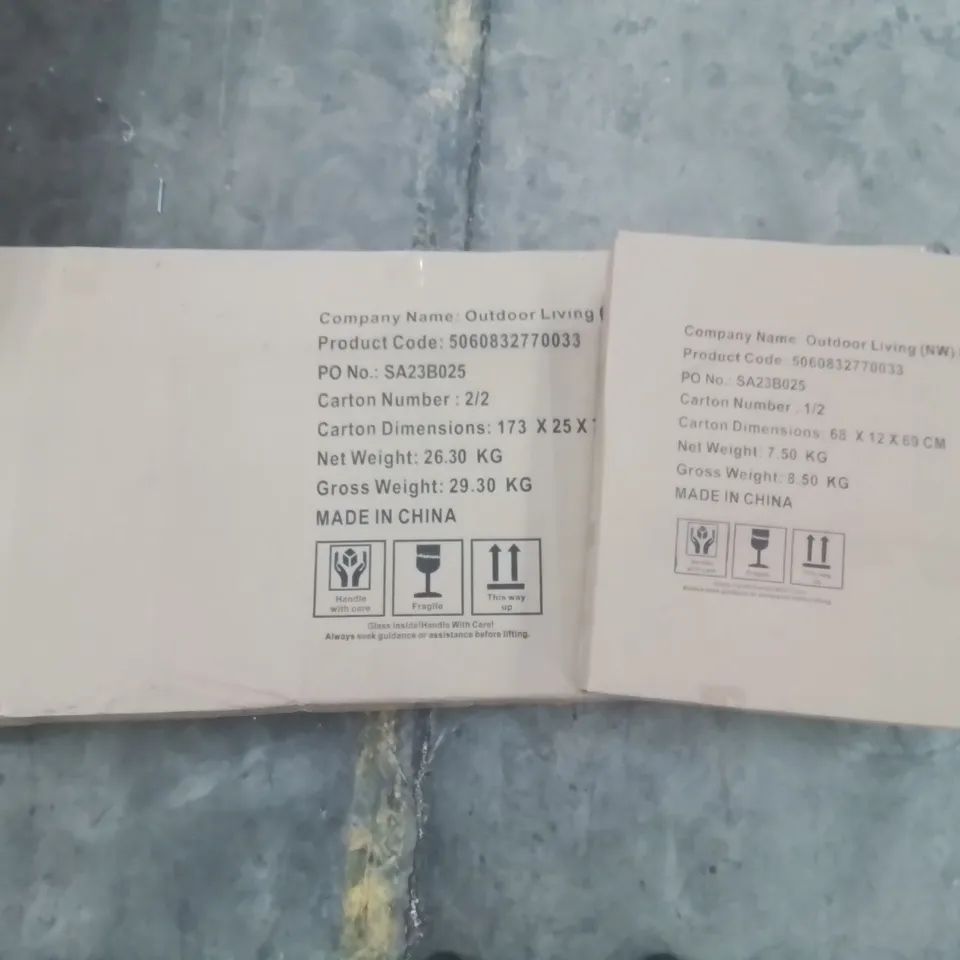 BOXED GREY RATTAN CORNER SOFA (2 BOXES)