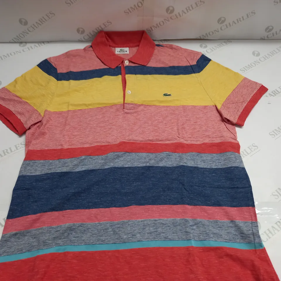 LACOSTE REGULAR FIT POLO IN STRIPED MULTI - 6