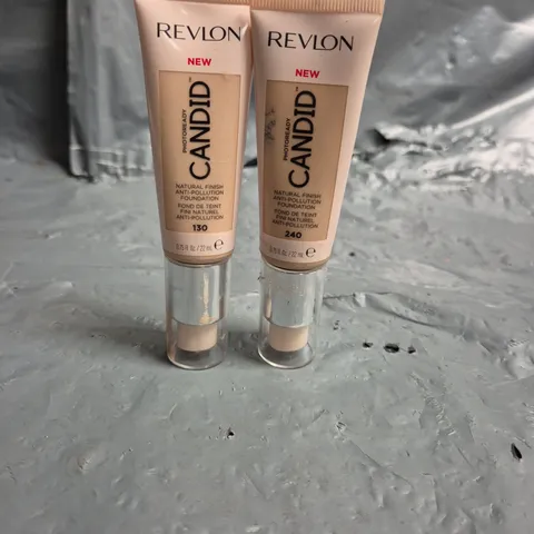 APPROXIMATELY 60 REVLON CANDID NATURAL FINISH ANTI-POLLUTION FOUNDATION - ASSORTED SHADES - 22ML