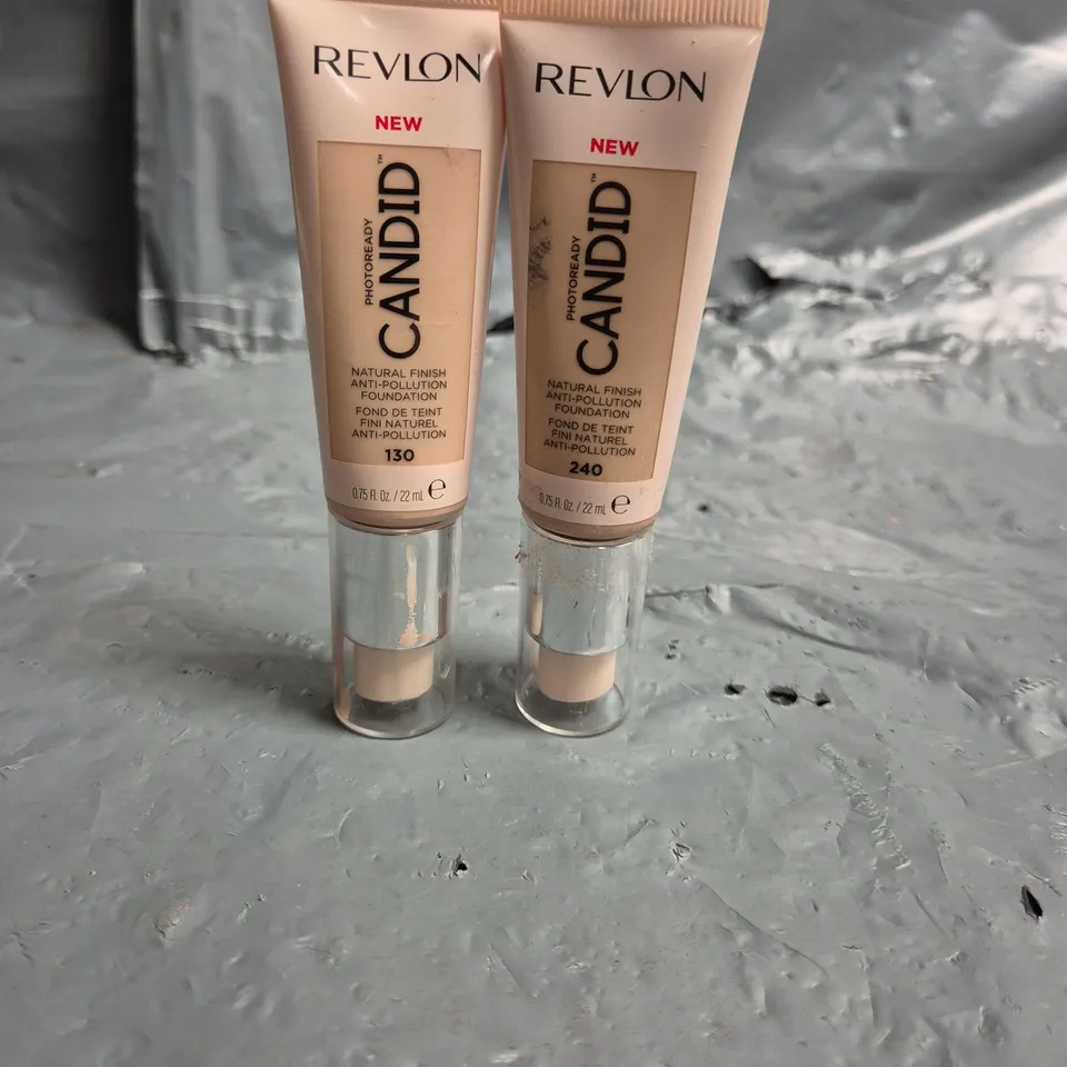 APPROXIMATELY 60 REVLON CANDID NATURAL FINISH ANTI-POLLUTION FOUNDATION - ASSORTED SHADES - 22ML