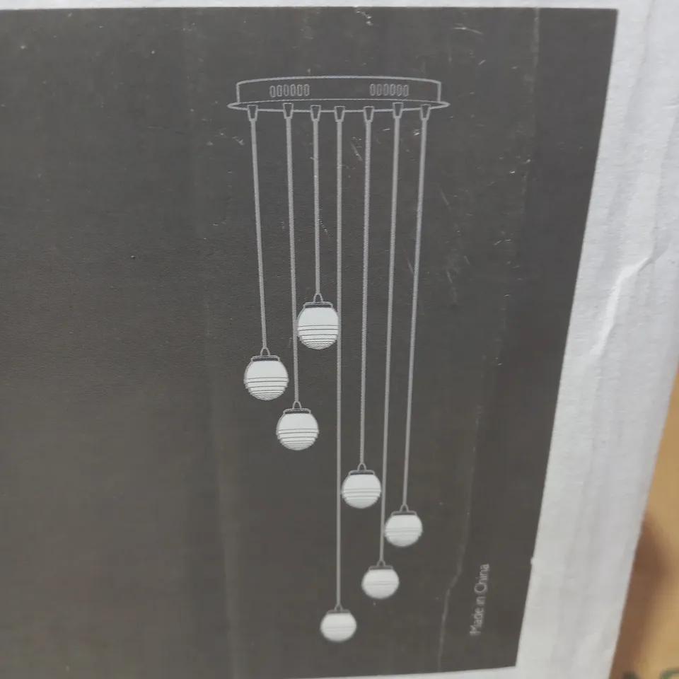 JOHN LEWIS SYLVESTER 7 LIGHT CHROME EFFECT PENDANT LIGHT FITTING