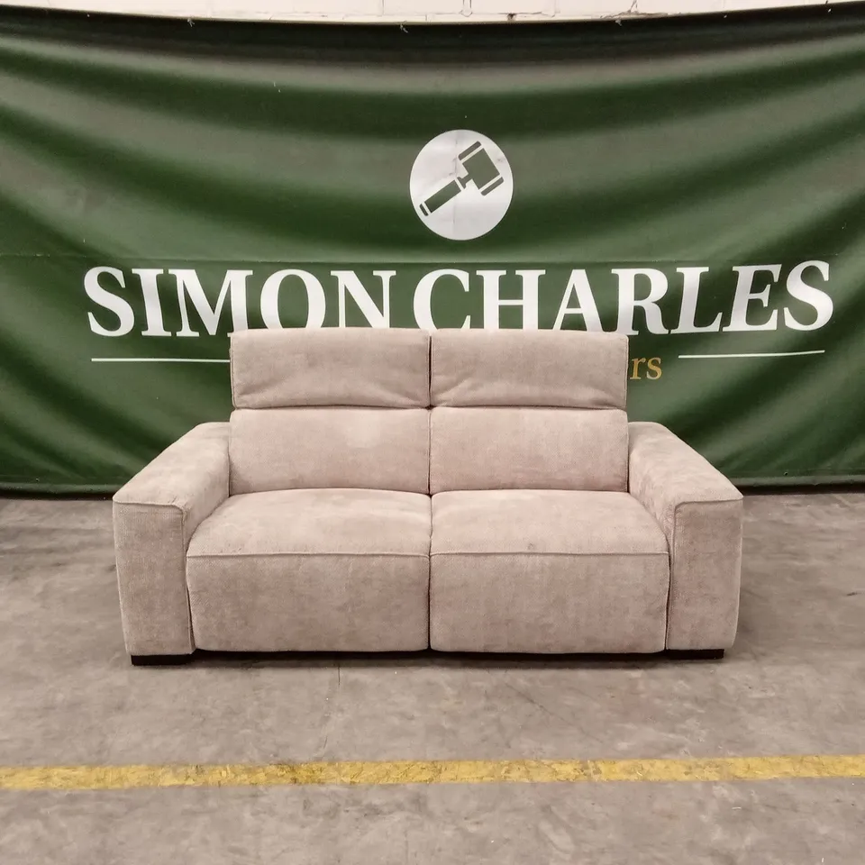 VENOSA 3 SEATER POWER RECLINER FABRIC SOFA - NATURAL RRP £1399