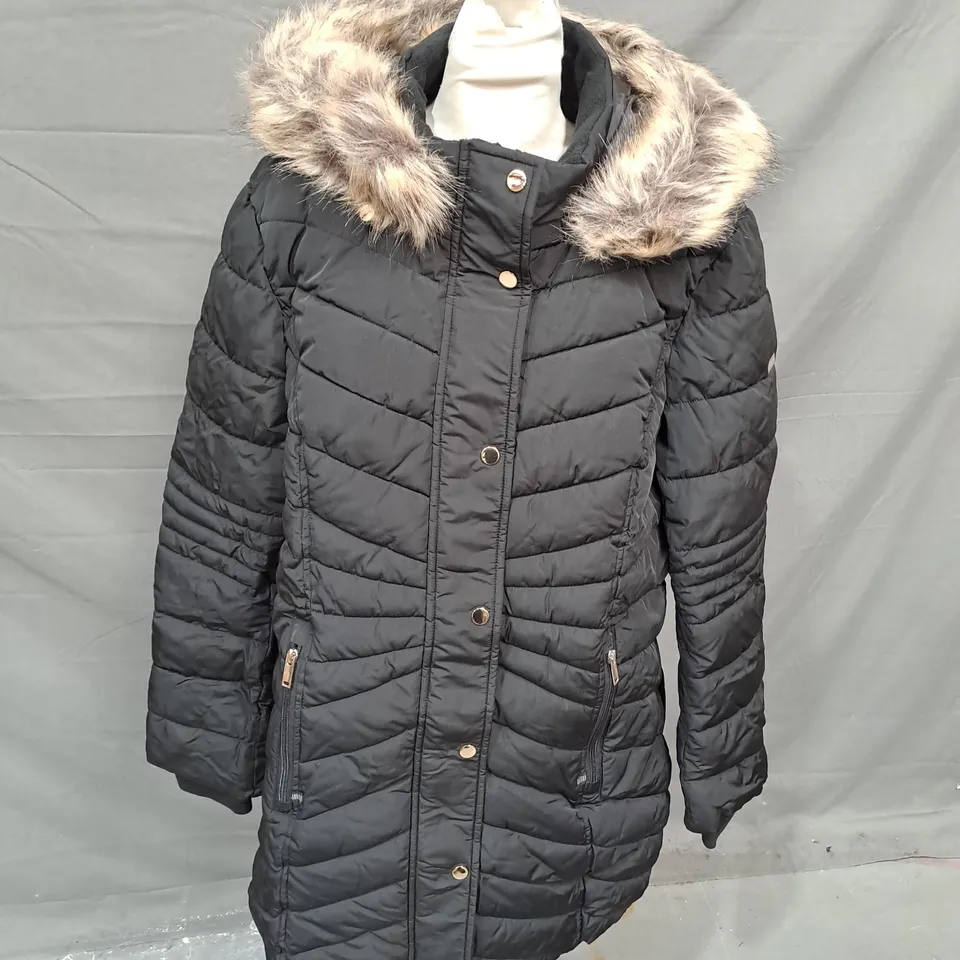 CENTIGRADE FAUX DOWN COAT IN BLACK SIZE XL