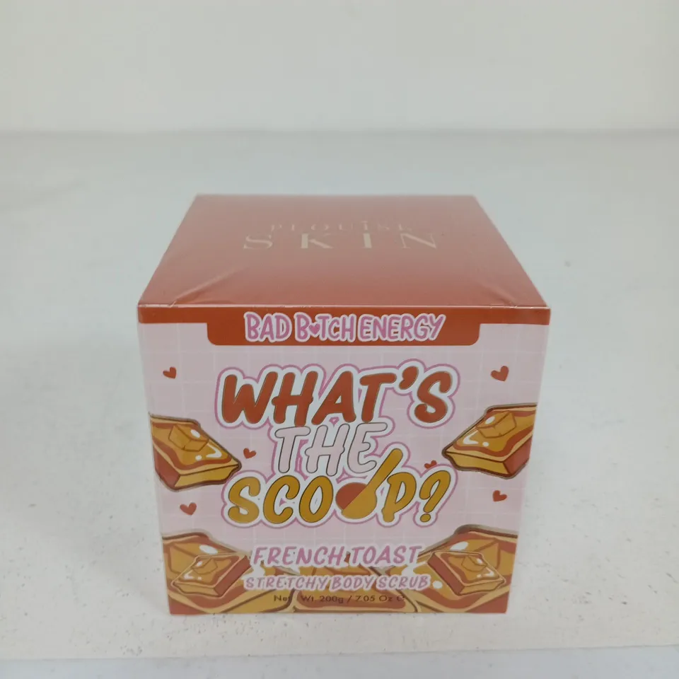 SEALED PLOUISE BAD BITCH ENERGY WHAT'S THE SCOOP? FRENCH TOAST STRETCHY BODY SCRUB 200G