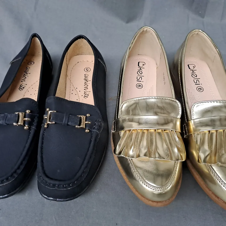 BOX OF APPROXIMATELY 10 ASSORTED PAIRS OF SHOES IN VARIOUS COLOURS, STYLES, AND SIZES