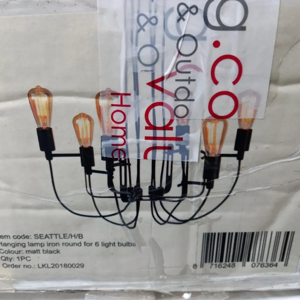 BOXED ITS ABOUT ROMI SEAT PENDANT 6 LIGHT BLACK