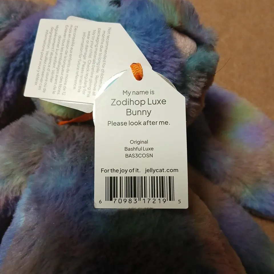 JELLYCAT 'MY NAME IS ZODIHOP LUXE BUNNY BUNNY PLUSH TOY – RAINBOW FUR