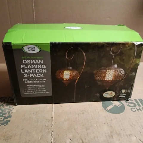 SMART SOLAR OSMAN FLAMING LANTERN 2 PACK BOXED