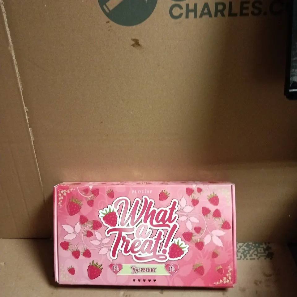 BOXED PLOUISE WHAT A TREAT RASPBERRY  ASSORTED COSMETIC GIFT BOX 