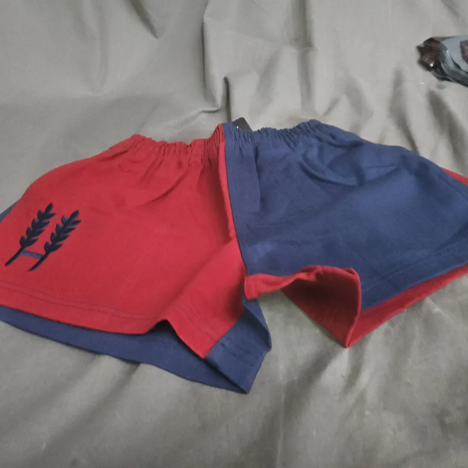 HEXBY CLARET/BLUE HARLEQUIN SHORTS – XS