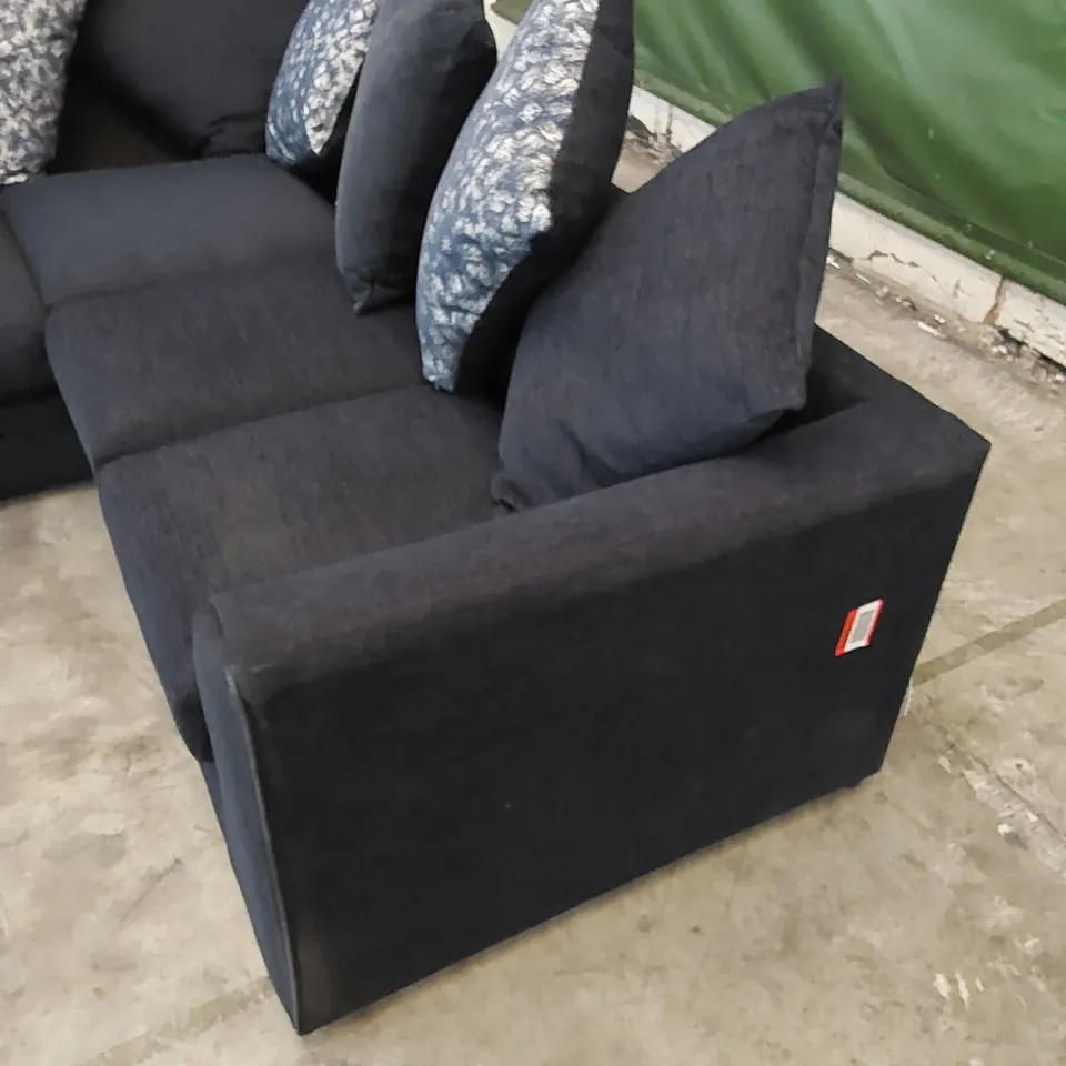 DESIGNER CORNER SOFA IN NAVY FABRIC