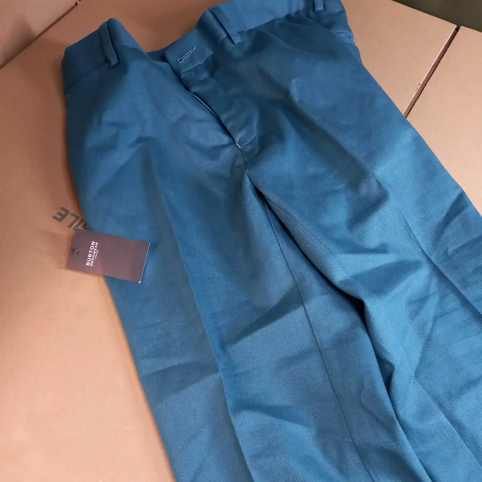 BURTON MID BLUE SKINNY STRETCH CHINO TROUSERS - SIZE W32L