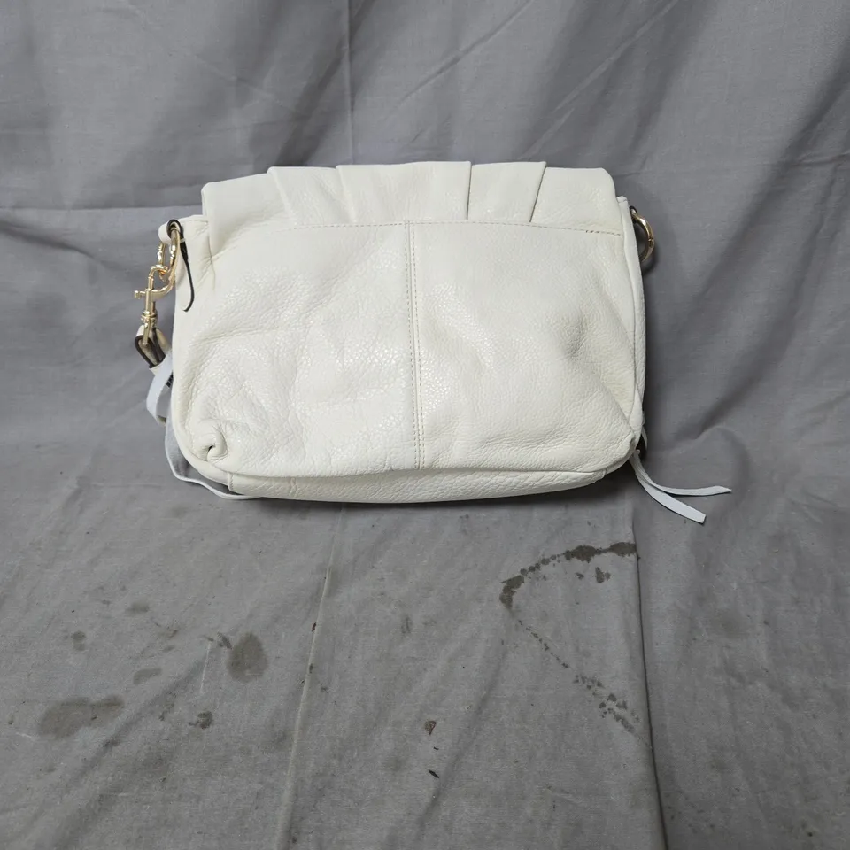 AIMEE KESTENBERG WHITE PEBBLED LEATHER CROSSBODY BAG