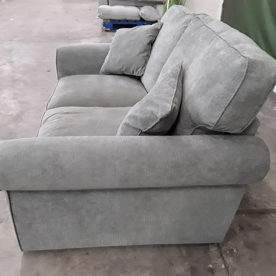 DESIGNER WILLIAM 2 SEATER HIGH BACK SOFA - GREY FABRIC