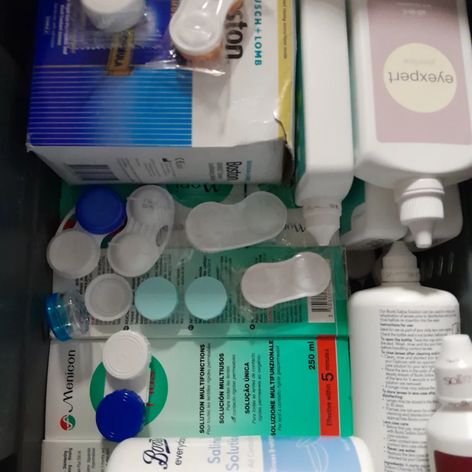 APPROXIMATELY 15 ASSORTED CONTACT LENS SOLUTIONS - COLLECTION ONLY