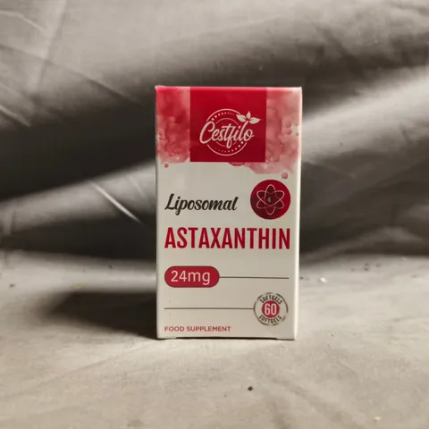 APPROXIMATELY 12 SEALED PACKS OF CESTFILO LIPOSOMAL ASTAXANTHIN 24MG FOOD SUPPLEMENTS (60 SOFTGELS PER PACK)