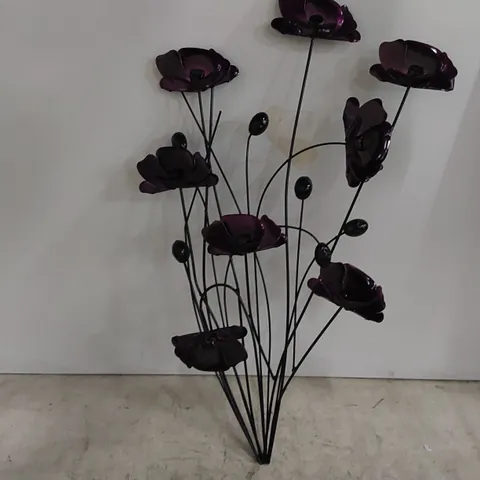 BOXED POPPY FLOWER BUNCH METAL WALL POPPY DΓCOR (1 BOX)