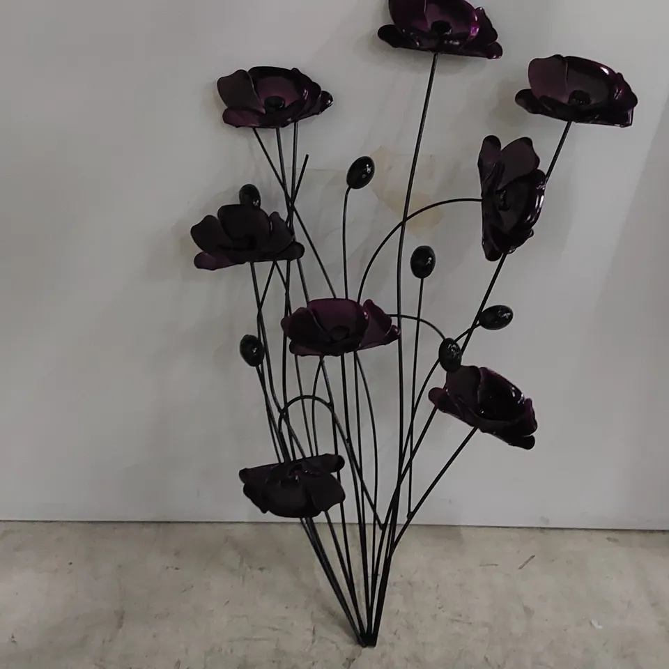 BOXED POPPY FLOWER BUNCH METAL WALL POPPY DÉCOR (1 BOX)