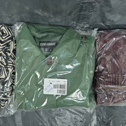 BOX OF APPROXIMATELY 20 ASSORTED CLOTHING AND FASHION ITEMS IN VARIOUS COLOURS, STYLES, AND SIZES - COLLECTION ONLY