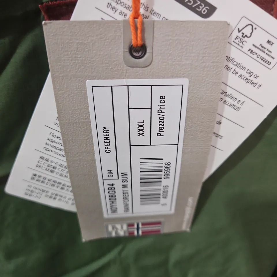 NAPAPIJRI GEOGRAPHIC GREEN JACKET – XXXL