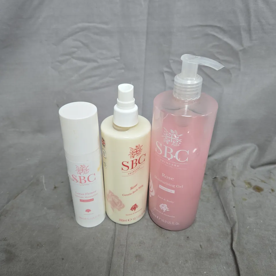 SBC 6 PIECE SET TO INCLUDE MOISTURISING GEL, GENTLE BODY MILK, INTIMATE MOISTURISER, ETC