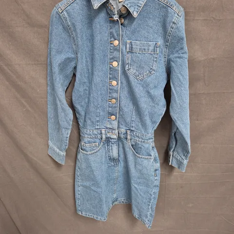 NOBODY'S CHILD GALVESTON MINI SHIRT DRESS IN BLUE SIZE M