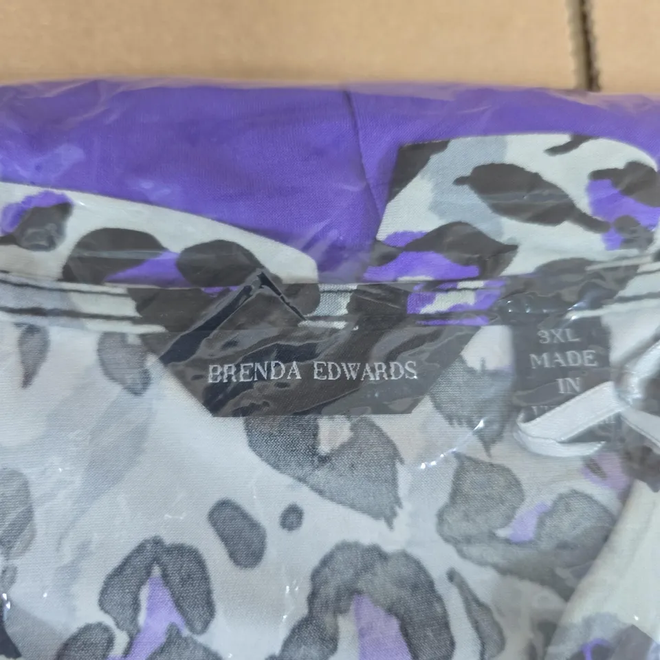 BRENDA EDWARDS PURPLE AND GREY ANIMAL PRINT JUMPSUIT/BODYSUIT UK SIZE 3XL