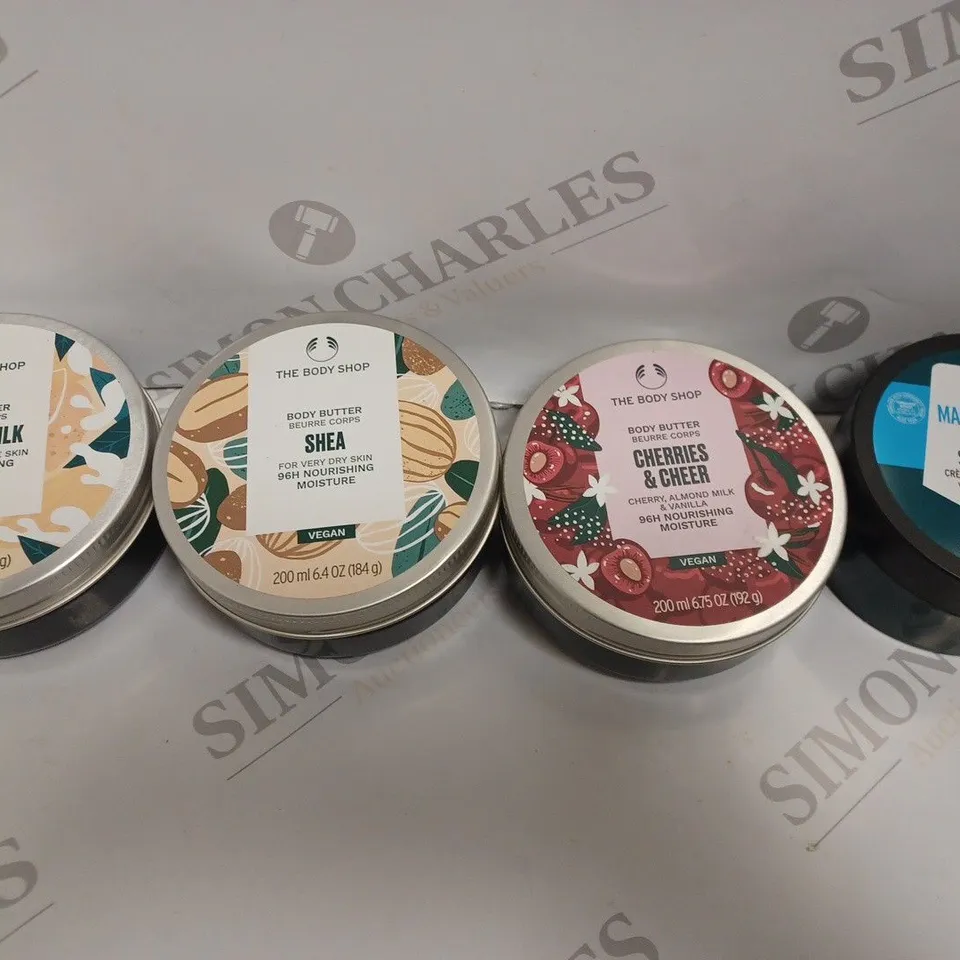 THE BODY SHOP SOFTENING SHAVING CREAM FOR MEN AND 3 BODY BUTTERS